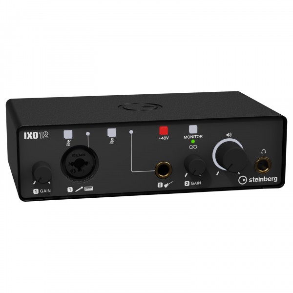 Steinberg IXO12 USB-C Audio Interface, Black - Angled