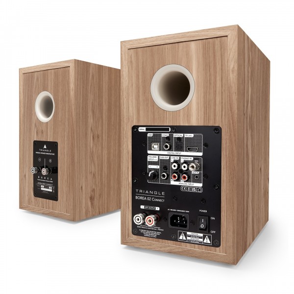 Triangle Borea BR02 Connect Active Speakers (Pair), Light Oak Back View