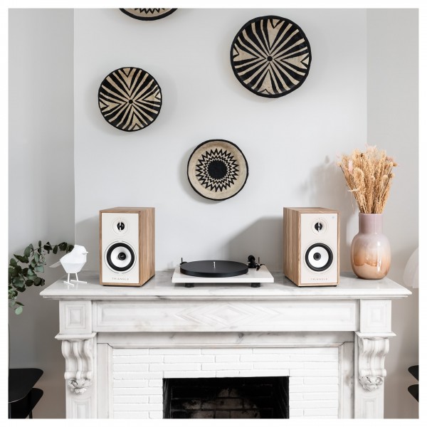 Triangle Borea BR02 Connect Active Speakers (Pair), Light Oak Lifestyle View 3