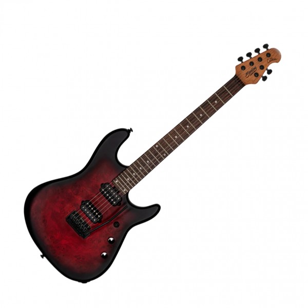 Sterling by Music Man Richardson 6 Cutlass, Dark Scarlett Burst Satin