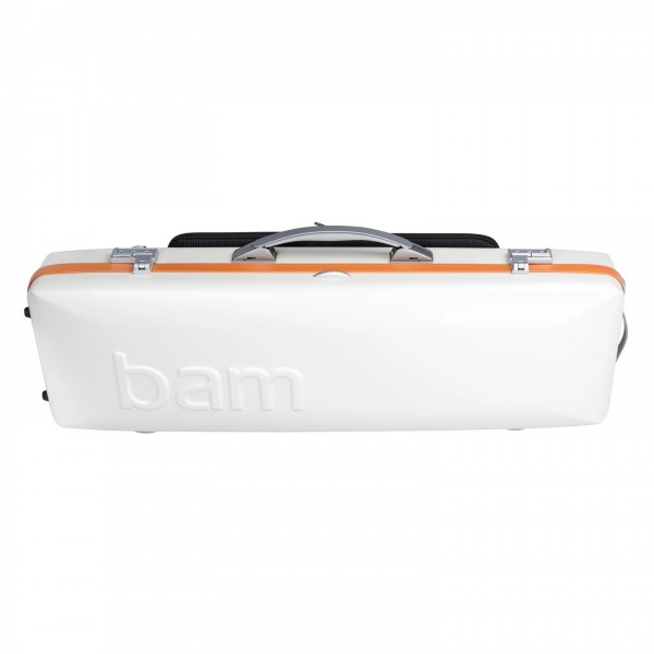 BAM Graffiti Hightech Oblong Viola Case, White & Orange - Angled