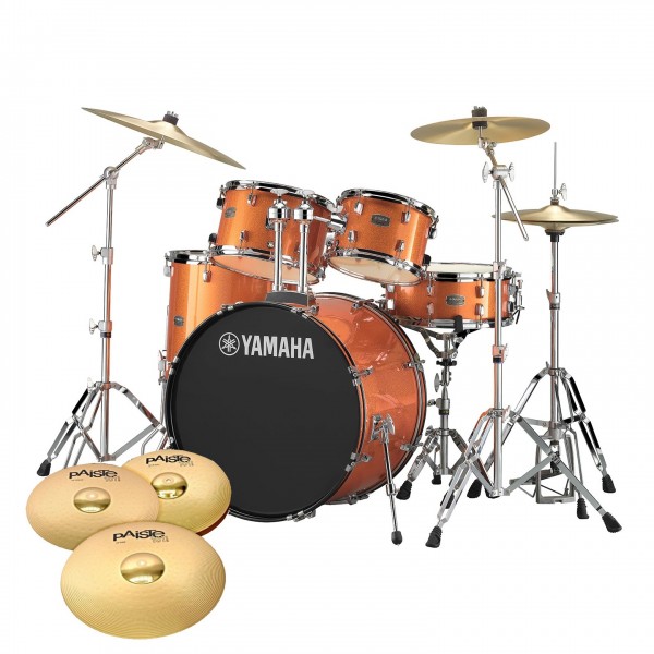 Yamaha Rydeen 22" Drum Kit w/Cymbals, Orange Sparkle