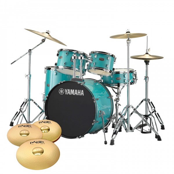 Yamaha Rydeen 22" Drum Kit w/Cymbals, Turquoise Glitter