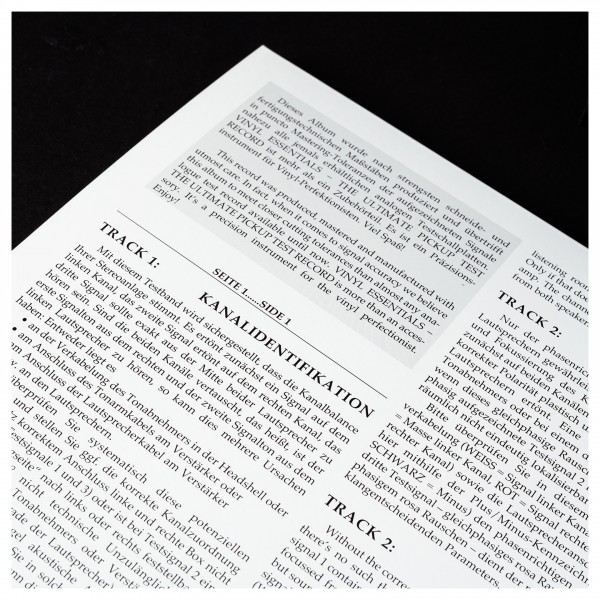 Pro-Ject Vinyl Essentials Test Record - sleeve