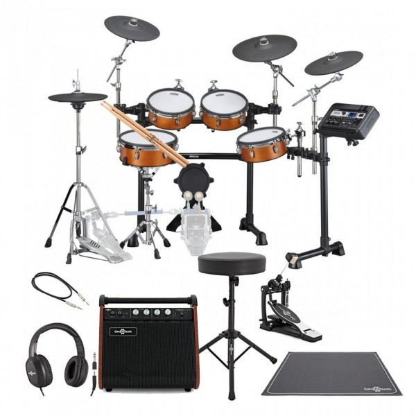 Yamaha DTX8K-M RW Electronic Drum Kit w/ Single Pedal Complete Bundle