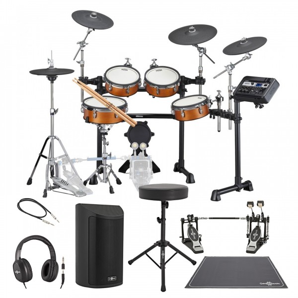 Yamaha DTX8K-X RW Electronic Drum Kit w/ Double Pedal Complete Bundle