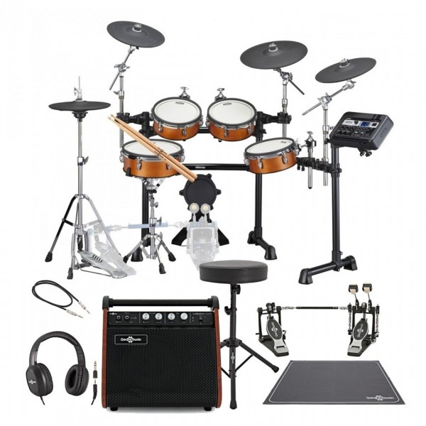 Yamaha DTX8K-X RW Electronic Drum Kit w/ Double Pedal Complete Bundle