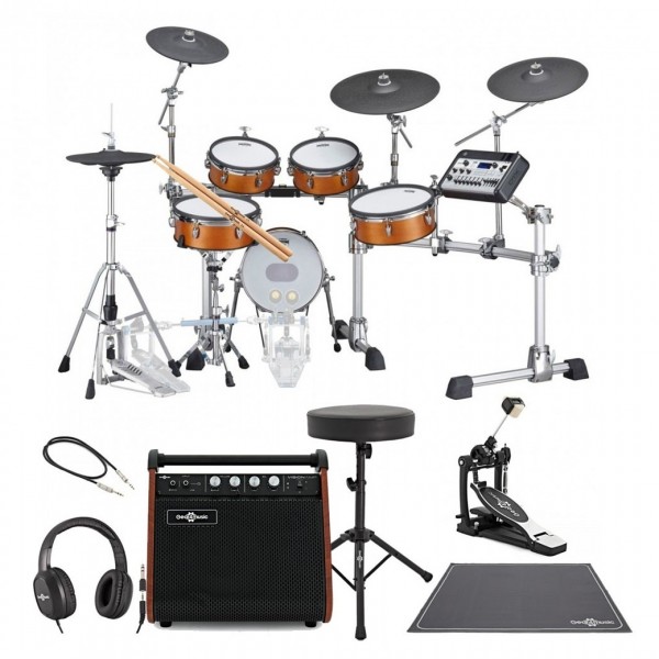 Yamaha DTX10K-M RW Electronic Drum Kit, Single Pedal Complete Bundle