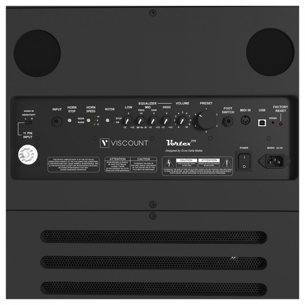 Viscount Vortex 315 Black Rotary speaker (Horn and Drum) - panel