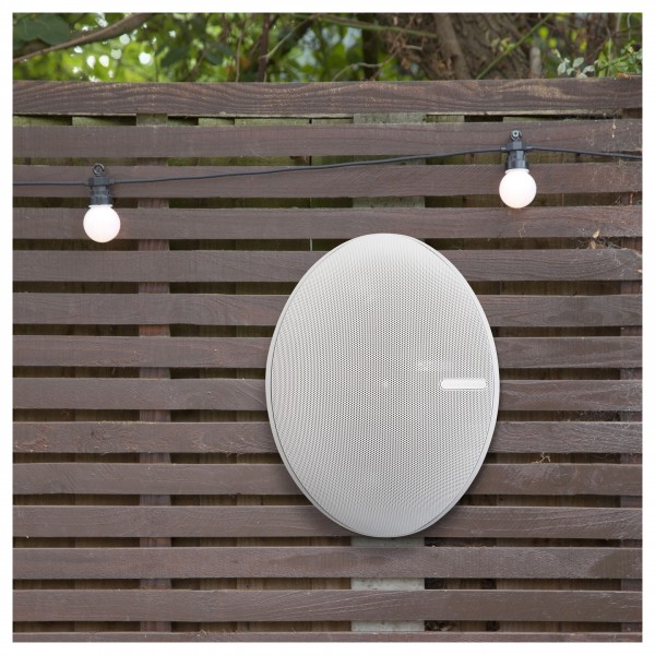 Monitor Audio Vecta V240 On Wall Speaker (Single), White - Installaed on Fence