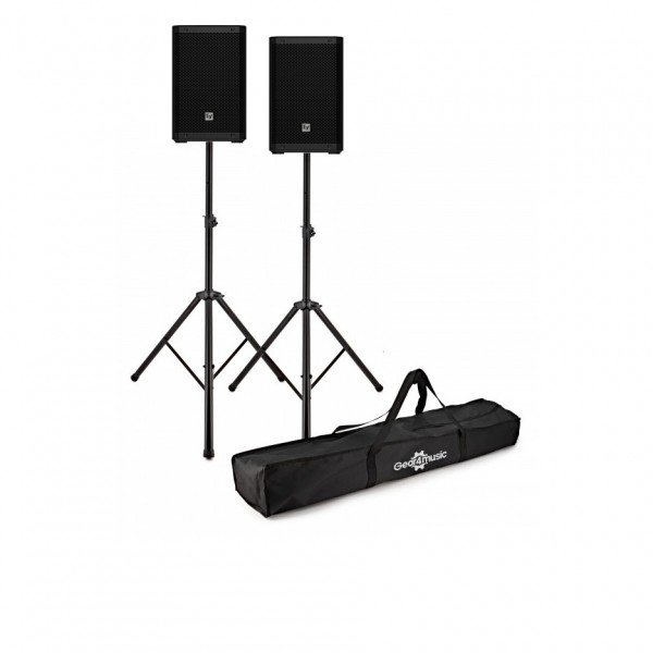 Electro-Voice ZLX-8P G2 Active PA Speakers with Stands - Full Bundle