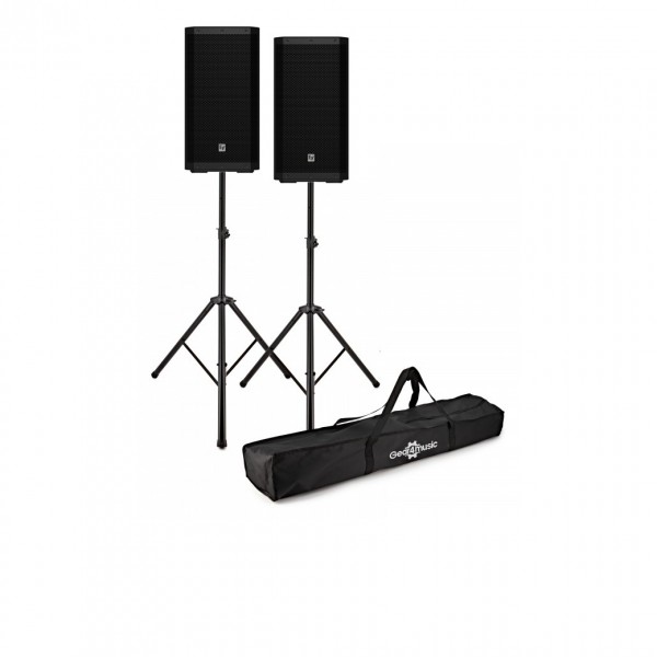 Electro-Voice ZLX-12P-G2 Active PA Speakers with Stands - Full Bundle