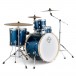 Dixon Drums Spark 20'' 5pc Drum Set, Ocean Blue Sparkle - Angle