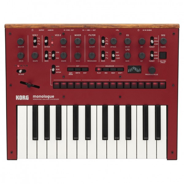 Korg Monologue Analogue Synthesizer, Red - Top
