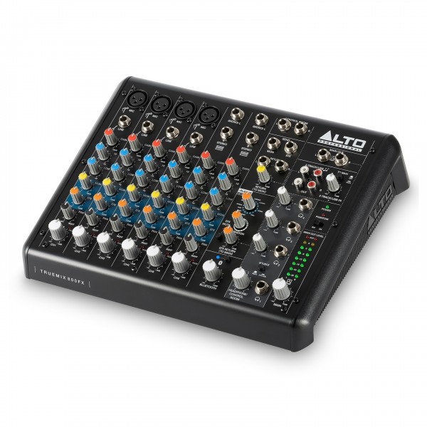Alto TRUEMIX 800FX 8-Channel Mixer with USB, Bluetooth and MultiFX Left Angle