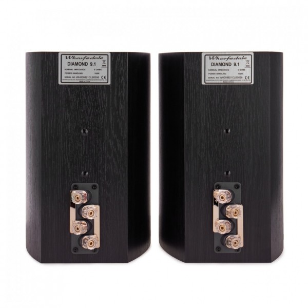 Wharfedale Diamond 9.1 Bookshelf Speakers, Black - rear