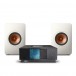 Naim Uniti Atom & KEF LS50 Meta Speakers, White & Chord Company Cable