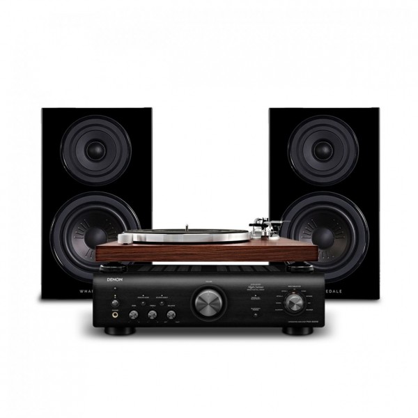 Audio Technica AT-LPW50BTRW & Denon PMA-600NE Turntable Bundle Front View