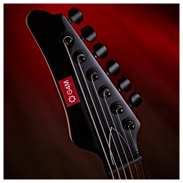 G4M 734 Pro Baritone Electric Guitar, Black Burl Burst