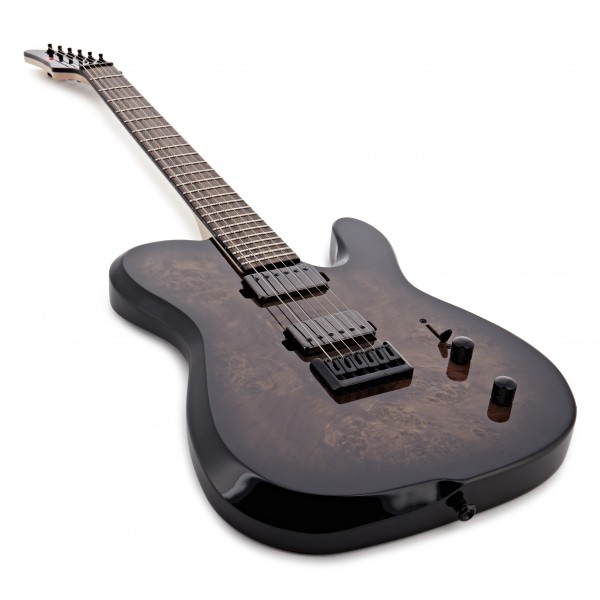 G4M 734 Pro Baritone Electric Guitar, Black Burl Burst