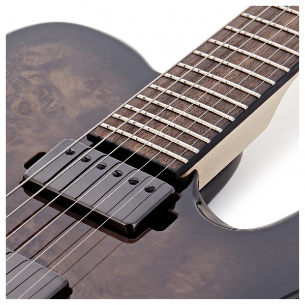 G4M 734 Pro Baritone Electric Guitar, Black Burl Burst - Nearly