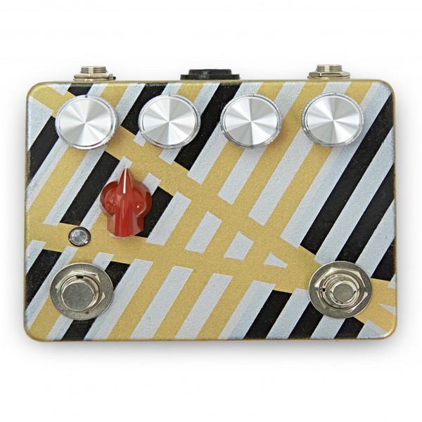 Caroline Cannonball Hand Painted Distortion Pedal, Black/Silver