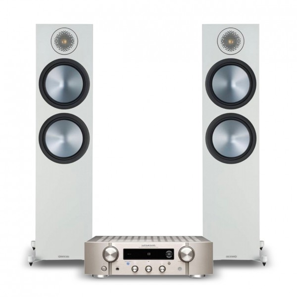 Marantz PM7000N, Silver & Monitor Audio Bronze 500, Grey Hi-Fi Bundle