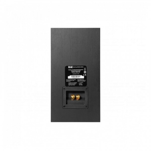 ELAC Debut B5.2 Bookshelf Speakers, Black Ash Back View