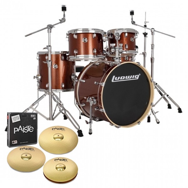 Ludwig Evolution 20'' 5pc Drum Kit w/Cymbals, Copper