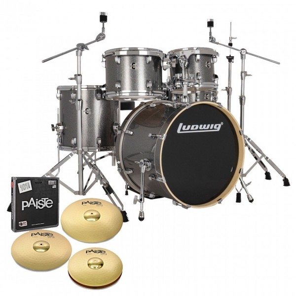 Ludwig Evolution 20'' 5pc Drum Kit w/Cymbals, Platinum