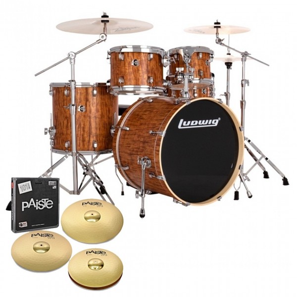 Ludwig Evolution 22'' 5pc Drum Kit w/Cymbals, Cherry