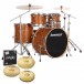 Ludwig Evolution 22'' 5er-Schlagzeug mit Becken, Cherry