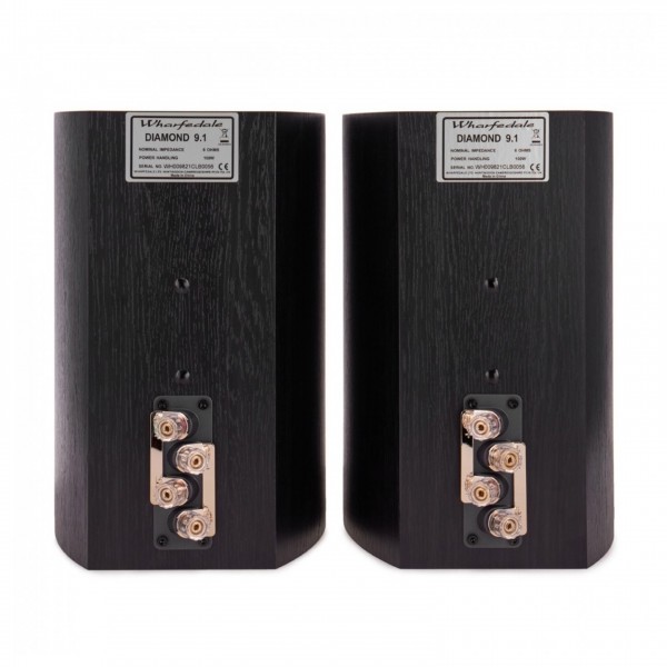 Wharfedale Diamond 9.1 Bookshelf Speakers (Pair), Black Back View