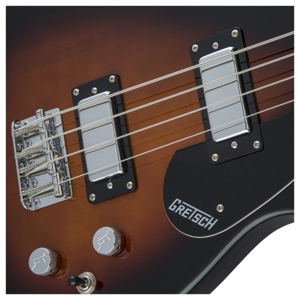 Gretsch G2220 Electromatic Jr Jet II Bass, Tobacco Sunburst - close up