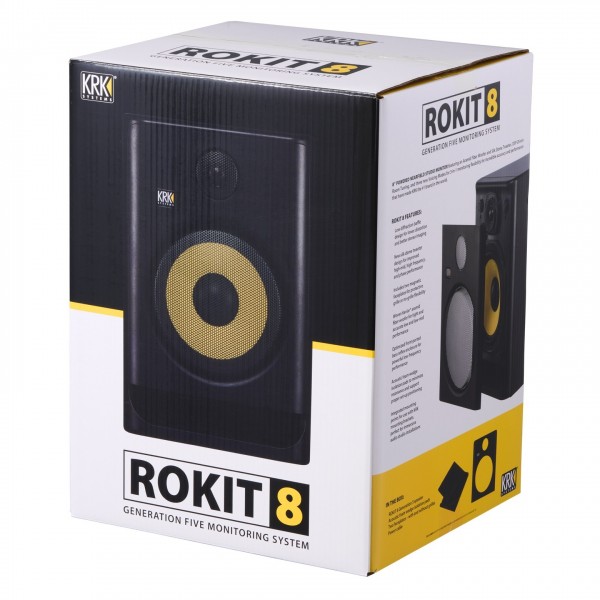 KRK ROKIT RP8 G5 Studio Monitor, Pair - Box Front