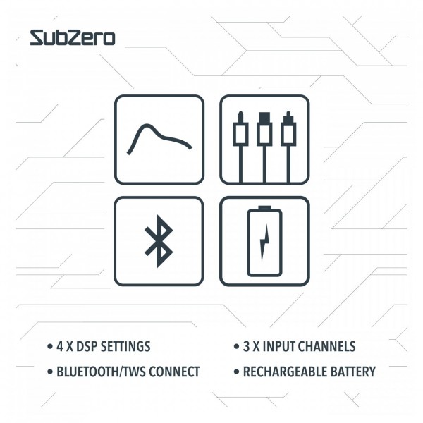 SubZero MP8 Multi-Position DSP PA Speaker, Stereo Pair