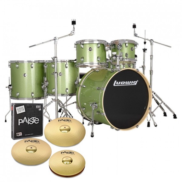Ludwig Evolution 22'' 6pc Drum Kit w/Cymbals, Mint