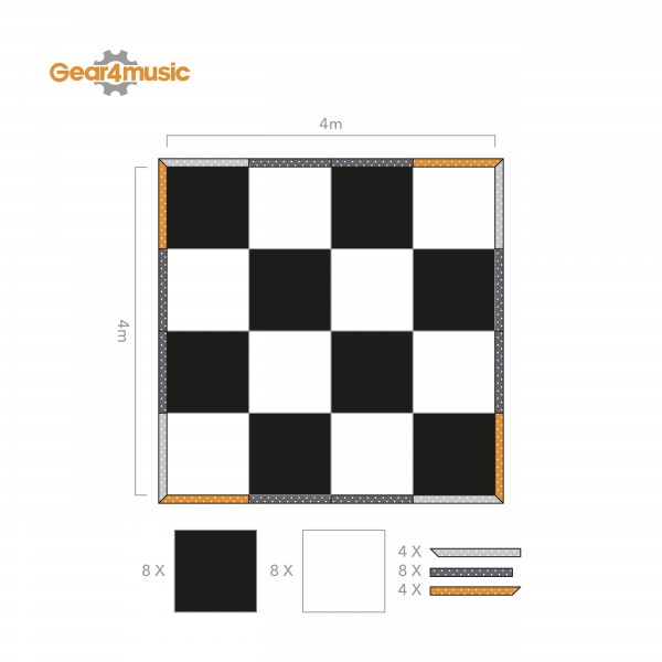 Dance Floor Infographic Chequer 4mx4m