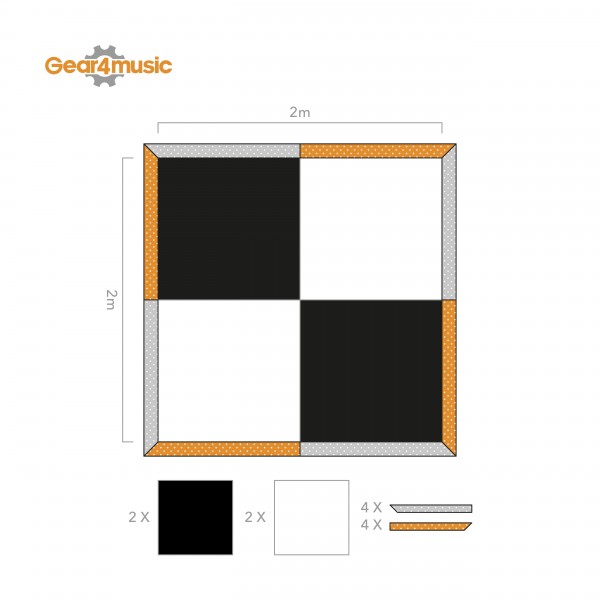 Dance Floor Infographic Chequer 2mx2m