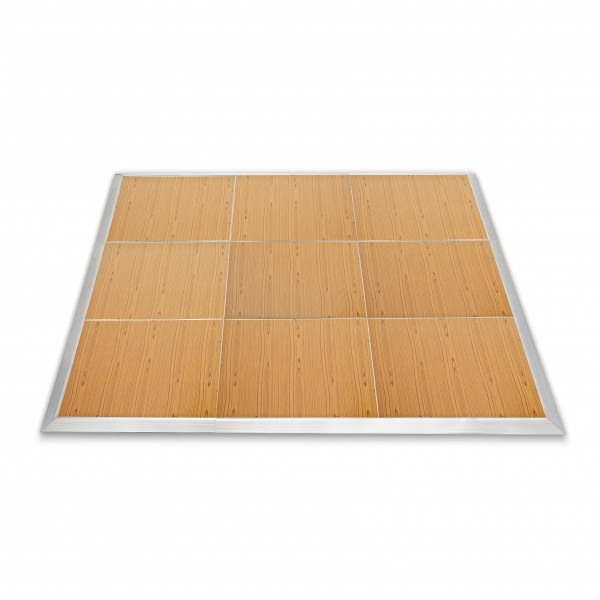 1m x 1m Portable Dance Floor Tile by Gear4music, Wood Finish
