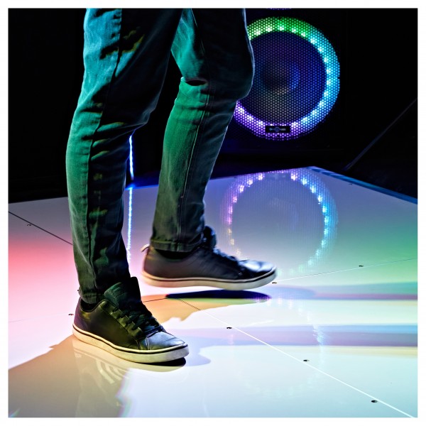 1m x 1m Portable Dance Floor Tile by Gear4music, White Finish