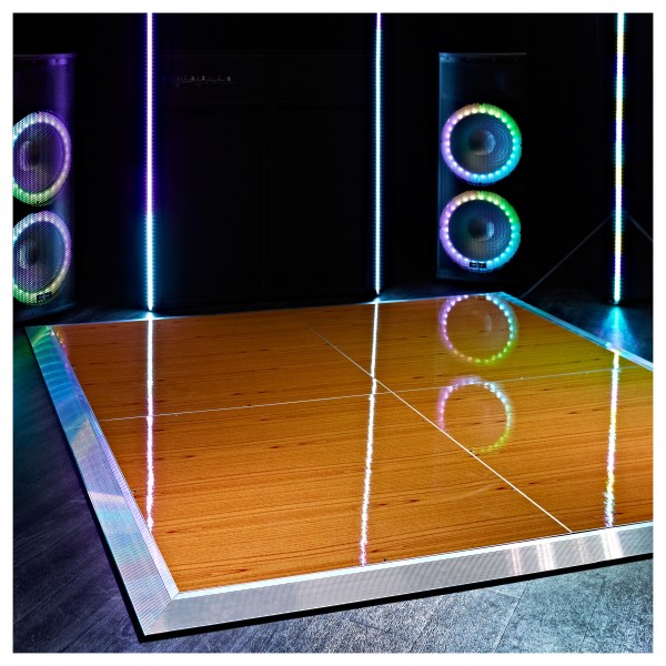 1m x 1m Portable Dance Floor Tile by Gear4music, Wood Finish