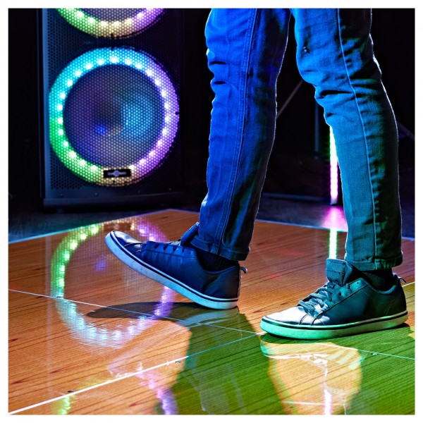1m x 1m Portable Dance Floor Tile by Gear4music, Wood Finish