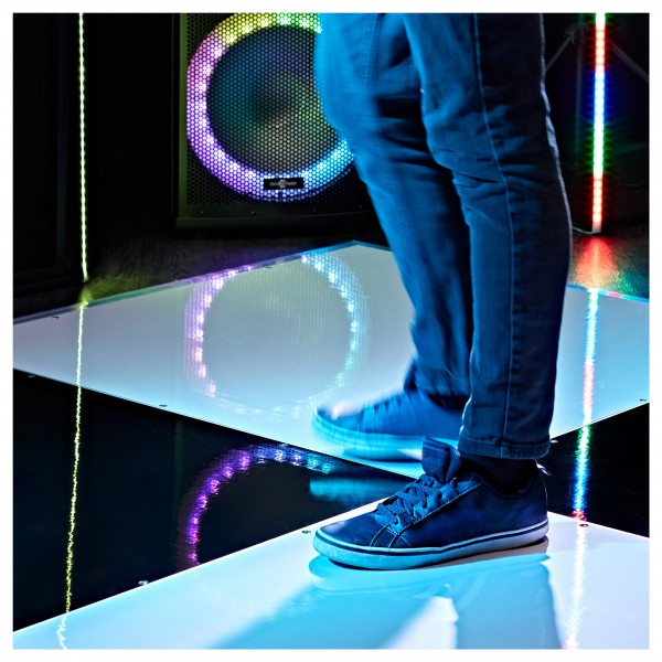 2m x 2m Portable Dance Floor by Gear4music, Chequerboard Finish