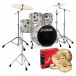 Sonor AQ1 20'' 5pc Pro Drum Kit w/Cymbals, Piano White