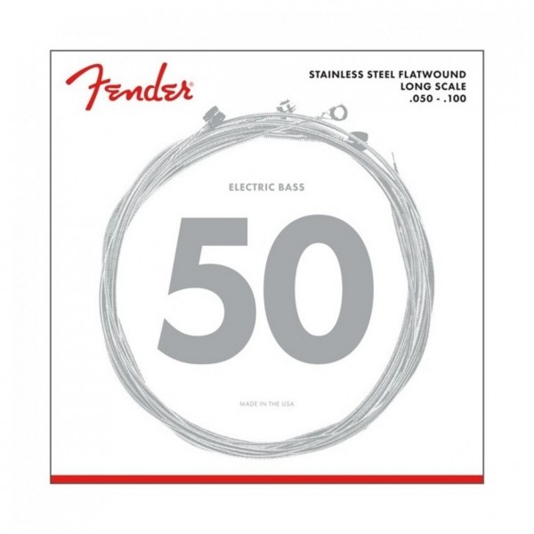 Fender 9050ML Stainless Bass Flatwound Strings, 50-100