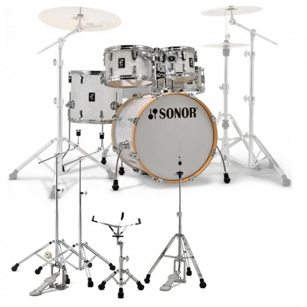 Sonor AQ2 20'' 5pc Drum kit w/Hardware, White Pearl