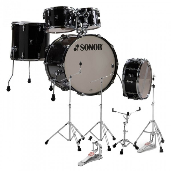 Sonor AQ2 20'' 5pc Drum kit w/Hardware, Transparent Black
