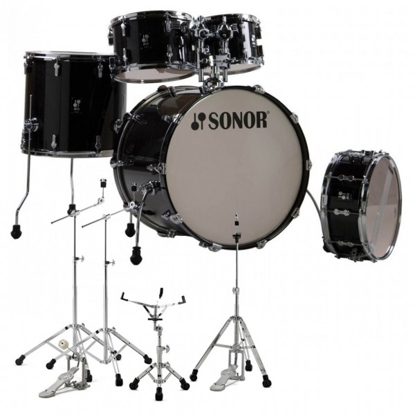 Sonor AQ2 20'' 5pc Drum kit w/Hardware, Transparent Black