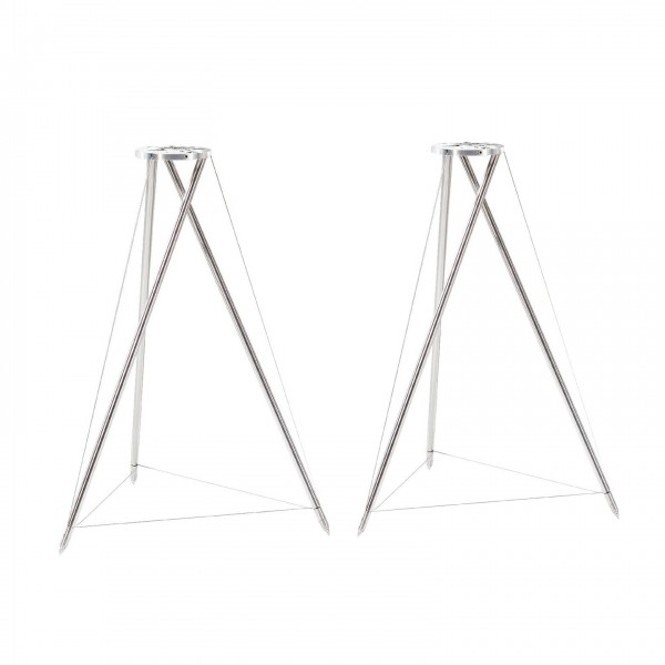 Q Acoustics Concept 300 Silver Tripod Speaker Stands (Pair) Front View